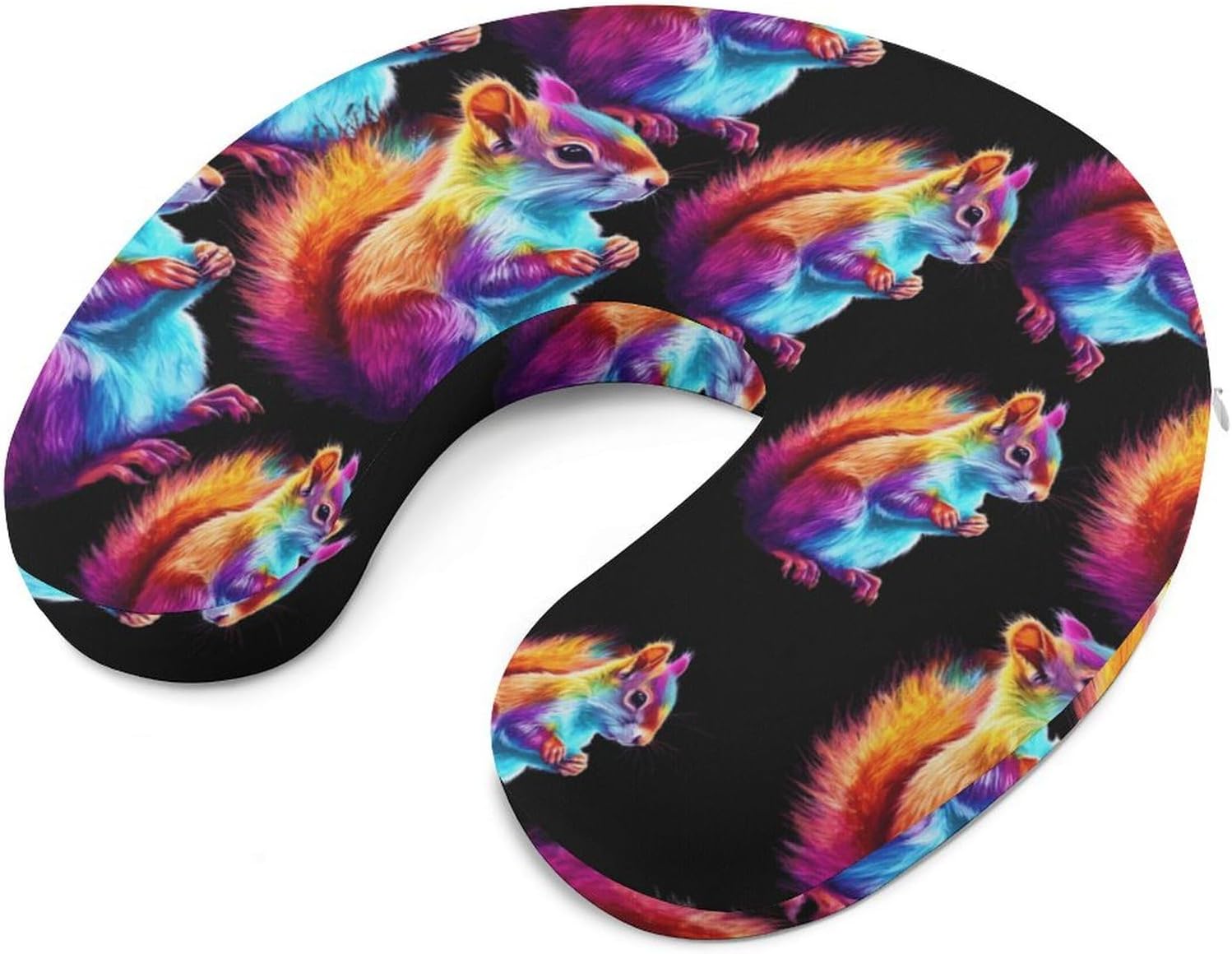 Colorful Squirrel Memory Foam Pillows U Shaped Travel Neck Pillow