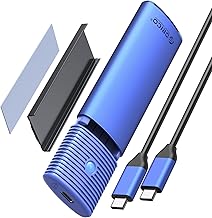 ORICO M.2 NVMe SATA Adapter SSD Enclosure, USB-C 3.2 Gen 2 10Gbps PCIe NVMe, 5Gbps NGFF SATA M-Key(B+M Key) 2230/2242/2260/2280, Aluminum External Drive M2 Hard Disk, Support UASP-PWDM2-BL