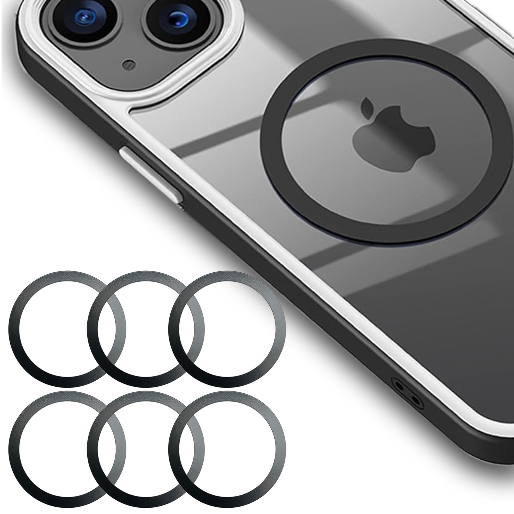 MagSafe シール マグネットシール ブラック 6枚入 MagSafeマグネットシール(位置合わせシート付) | オリジナルグッズ