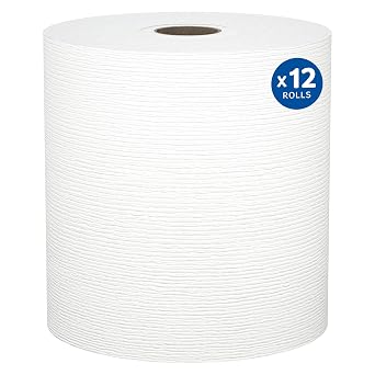 Kleenex Professional Universal Hard Roll Paper Towels, Bulk 01080, Hardwound 1.5" Core, Premium Absorbency Pockets, White 12 Rolls at 425 Each, 5,100/Case