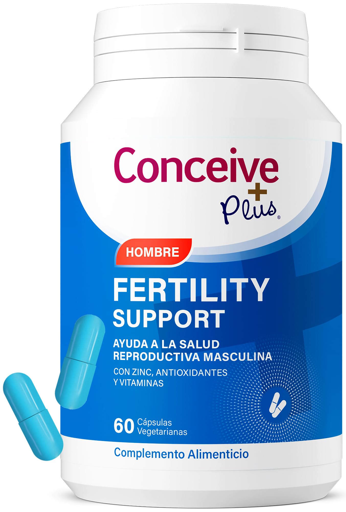 CONCEIVE PLUS Vitaminas para la Fertilidad Masculina con Maca, Selenio, Ácido Fólico, Multivitaminas - Apoyo a la Salud Reproductiva, Producción de Esperma y Aumento del Libido Masculino - 60 Cápsulas