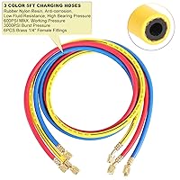 Vista 7 de JIFETOR Juego de manómetros de colector de CA de 3 vías, herramienta de carga de refrigerante de diagnóstico HVAC para el hogar automático R404A