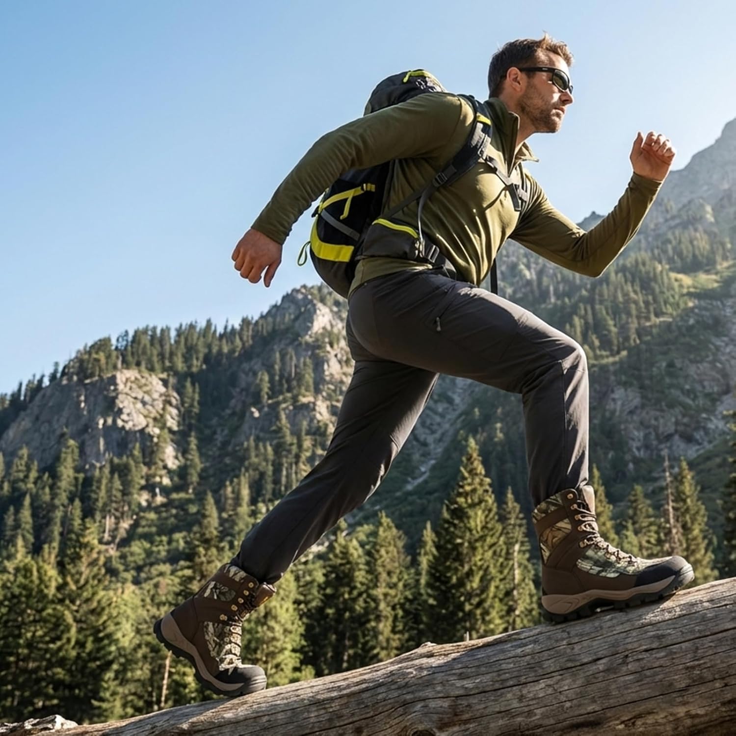 Hunting Boots for Men, Leather with EVA Midsole, Insulated Waterproof Hiking Next Camo G2 Outdoor Boots, Lightweight and Breathable Shoes for Outdoor Activities (Size, 7-14) - Image 3