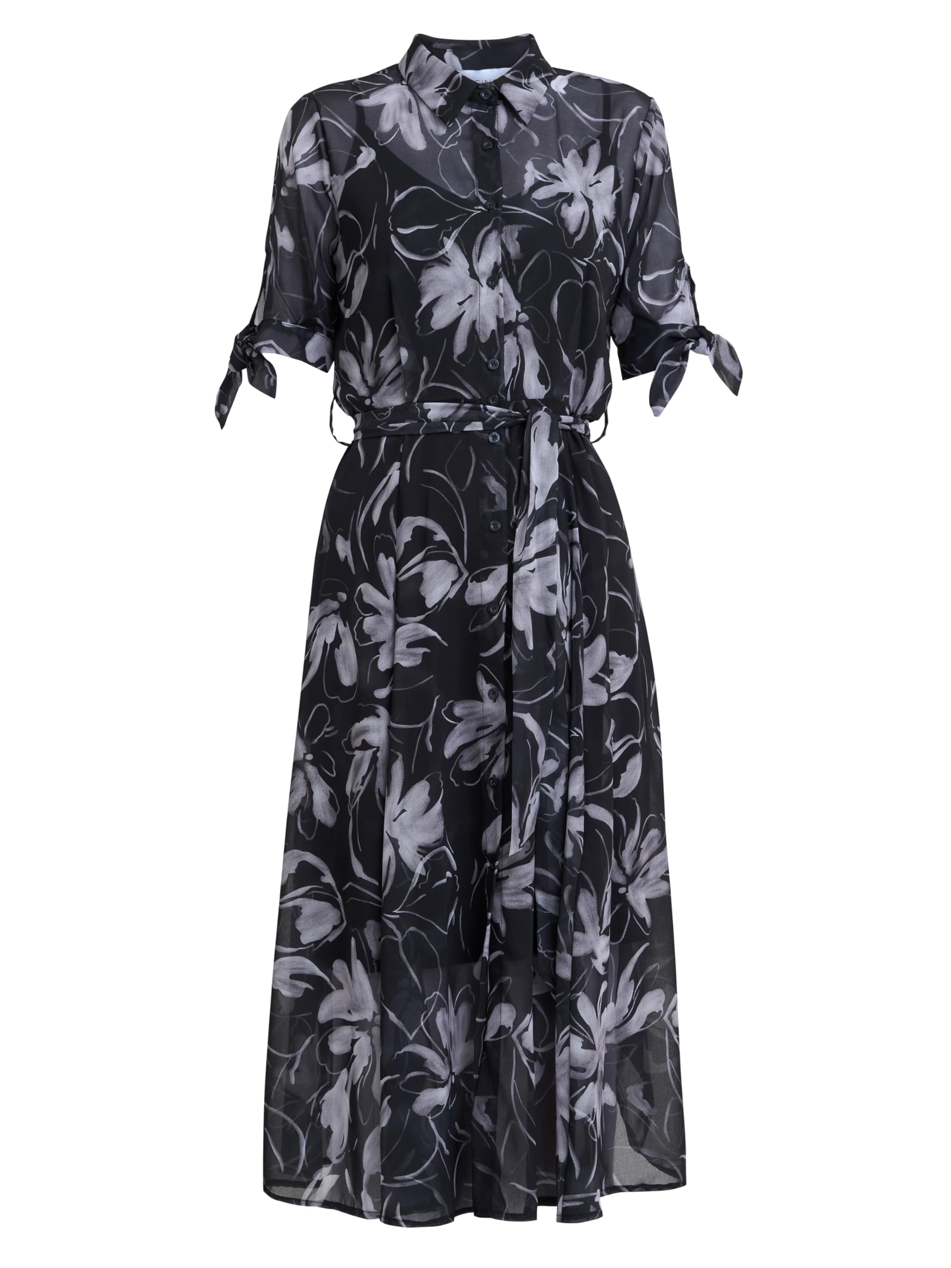 Gina Bacconi Women's Shirt Dress Cocktail, Black/White, M