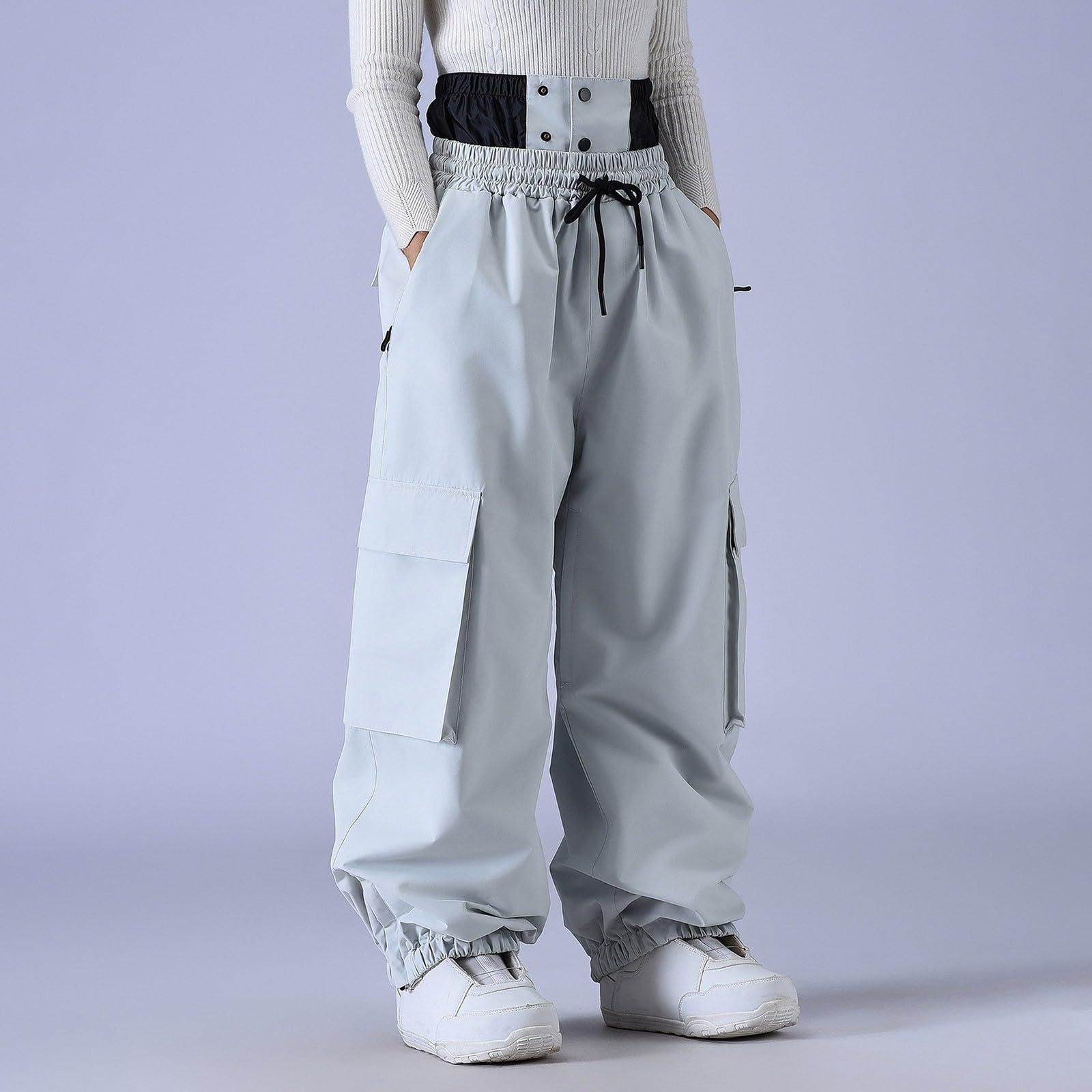 Uomo Pantaloni Sci Impermeabile Escursionismo Softshell Camouflage, grigio, M | Pantaloni Termici Impermeabile Antivento Inverno Montagna Neve per Inverno con Multi Tasche