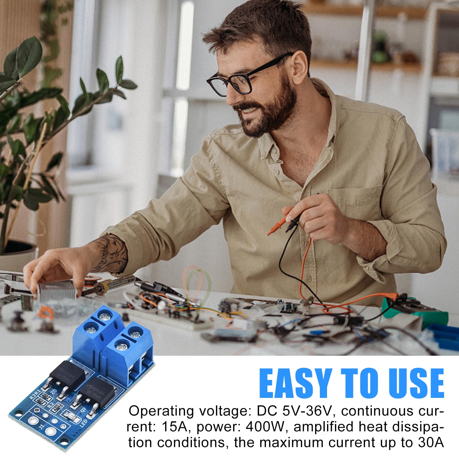 Modulo driver MOSFET 5V-36V 15A 30A 400W PWM regolatore