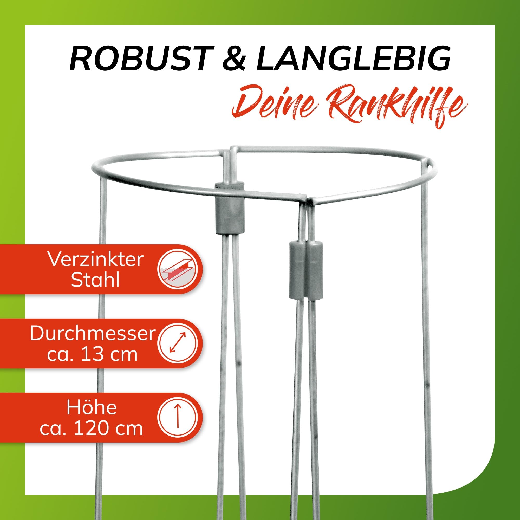 bellissa Tomaten Rankhilfe Tomatenturm 6er-Set Stahl verzinkt 120 cm