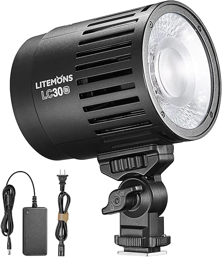 Godox Litemons - Luz LED de mesa con soporte y cable de alimentación, 3200K-6500K 38W luz de video LED bicolor, CRI 95+TLCl 96+, 11 efectos de luz