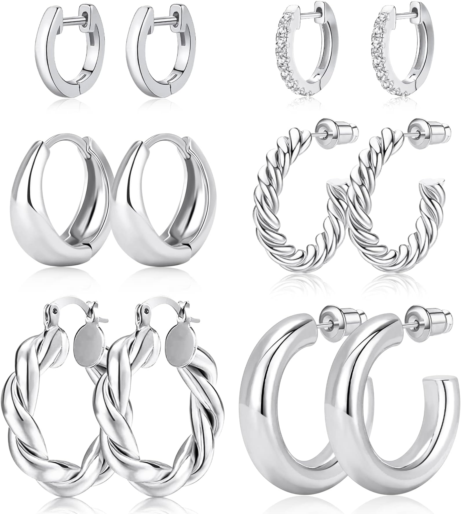 adoyi Hypoallergenic Surgical Steel Earrings for Sensitive Ears 14K Gold Plated Samll Huggie Hoops Earrings Flat Back Studs Stainless Steel Cartilage Earrings for Women Men Multiple Piercing