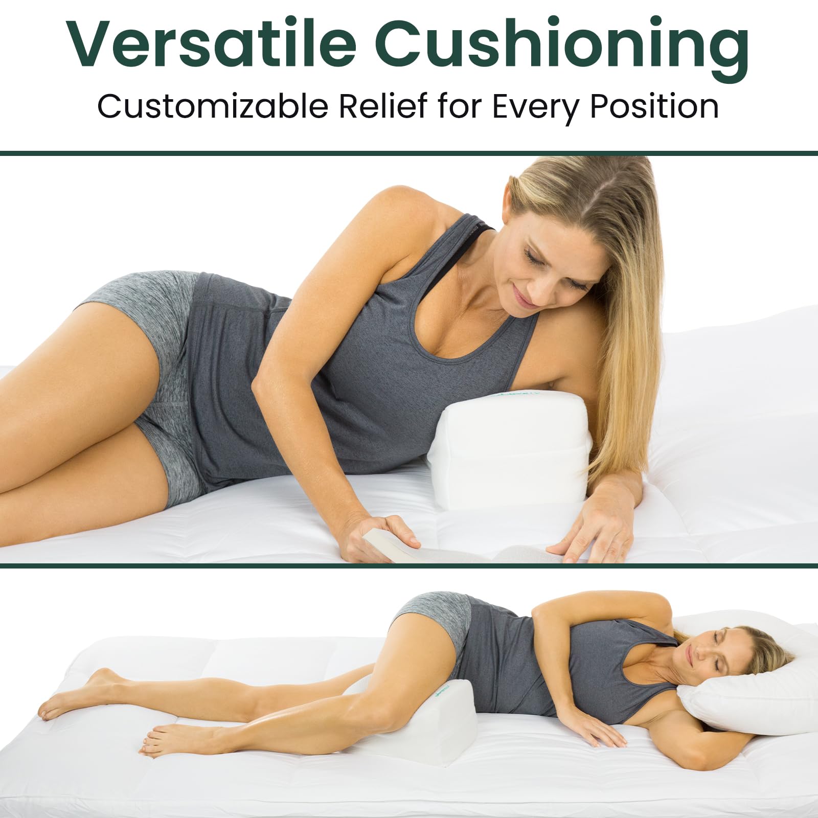Memory Foam Kniekissen Orthepedic Ischias Rücken, Unterbein, Hüfte und Gelenkunterstützung Für Seitenschläfer Schwangerschaft Und Mutterschaft Nackenrolle Keilkissen Für Und Wirbelsäule Ausrichtung