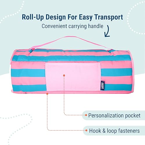 Vista 14 de Wildkin Tapete de microfibra para siesta de 43 pulgadas con almohada reutilizable para niños y niñas, ideal para guardería y preescolar, tapete