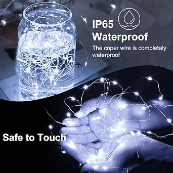 8 Pack Fairy Lights Battery Operated, 7ft 20 LED 3 Modes Speed Twinkle Mini String Lights Waterproof Silver Wire Firefly Starry Lights for Mason Jars Wedding Party Christmas Decorations