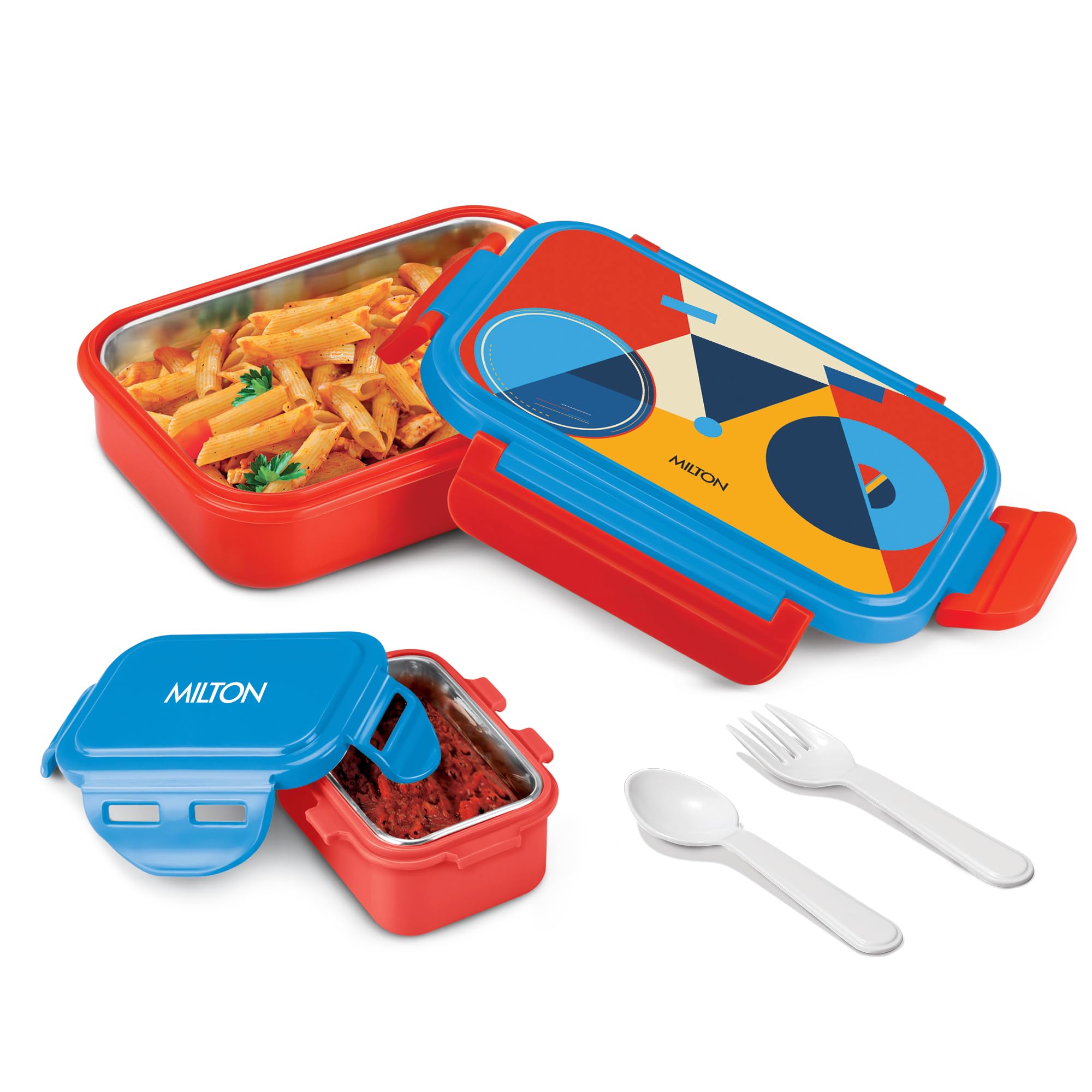 MILTON Candy Steel Tiffin Lunch Box for Kids with Inner Stainless Steel Container I Leak Proof Tiffin Box with Spoon & Fork | BPA-Free, Compact & Durable I for School, Picnic, 520 ml, Purple — Amazon image 8