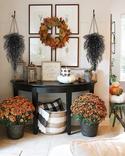 Miniatura 5 de RECUTMS Plantas colgantes artificiales de lavanda falsa, flores resistentes a los rayos UV, decoraciones para interiores y exteriores, 4 paquetes