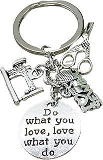 Sewing Keychain, Seamstress Gift, Do What You Love Charms