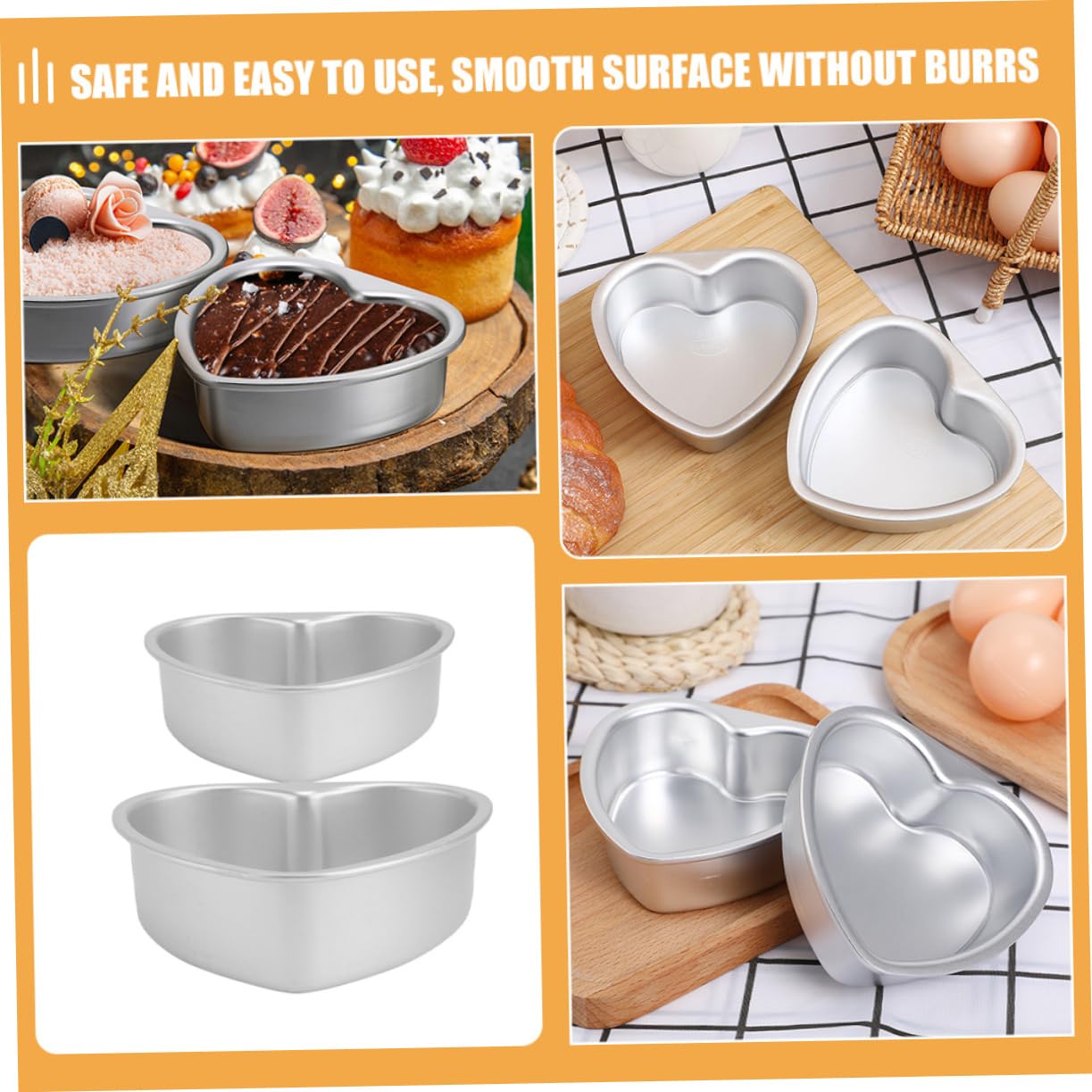 MAGICLULU 10 Pièces Moule à Gâteau Coeur Plaque De Cuisson Moule De Cuisson Micro-ondes Moule à Pâtisserie Pratique Moules à Gâteaux Moule De Cuisson Utile Moule Coeur D'aluminium