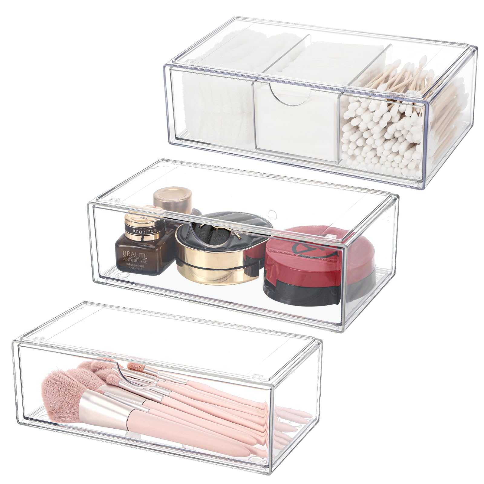 Pavlleen 3 pièces Organisateur Maquillage Acrylique