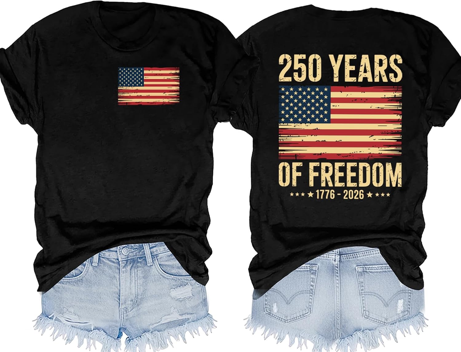 American 250 Shirt for Women: 250th Anniversary USA T-Shirt Outfits 4th of July