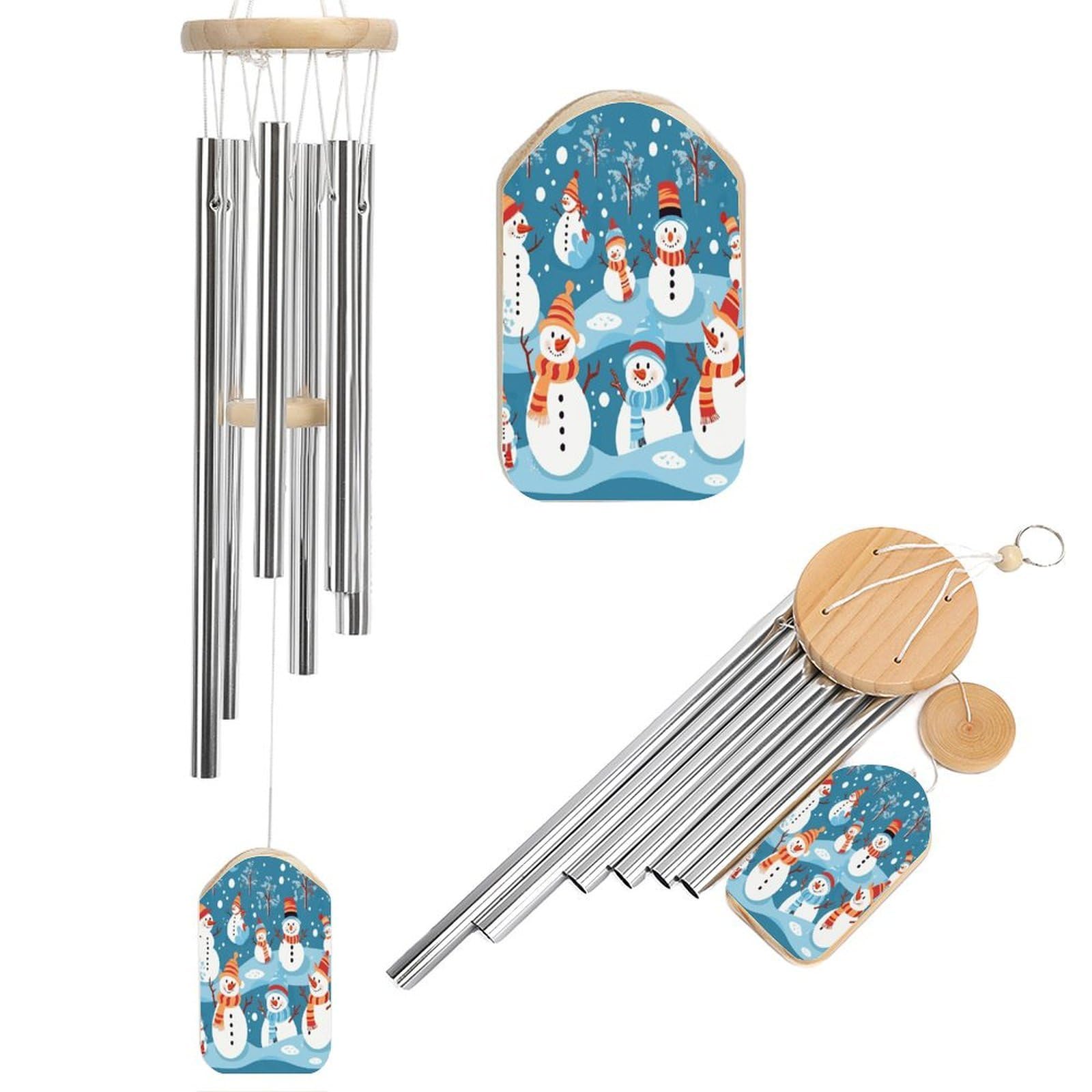 Snowman Wind Chimes for Outside, Memorial Windchimes Deep Tone Soothing Melodic Tones, Sympathy Wind Chimes for Patio Home Or Garden Decor