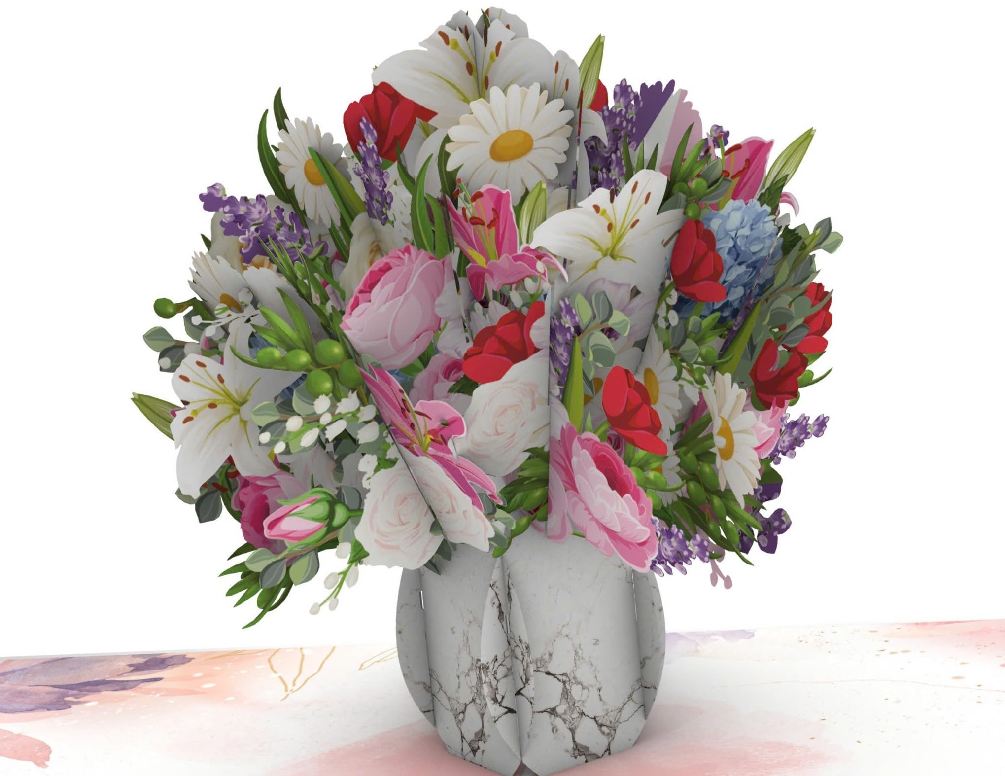 iGifts And Cards Tarjeta desplegable 3D de ramo de agradecimiento para enfermeras, felicitación de 5 x 7 pulgadas con tarjeta de notas y sobre, celebra la semana de las enfermeras, tarjeta floral de
