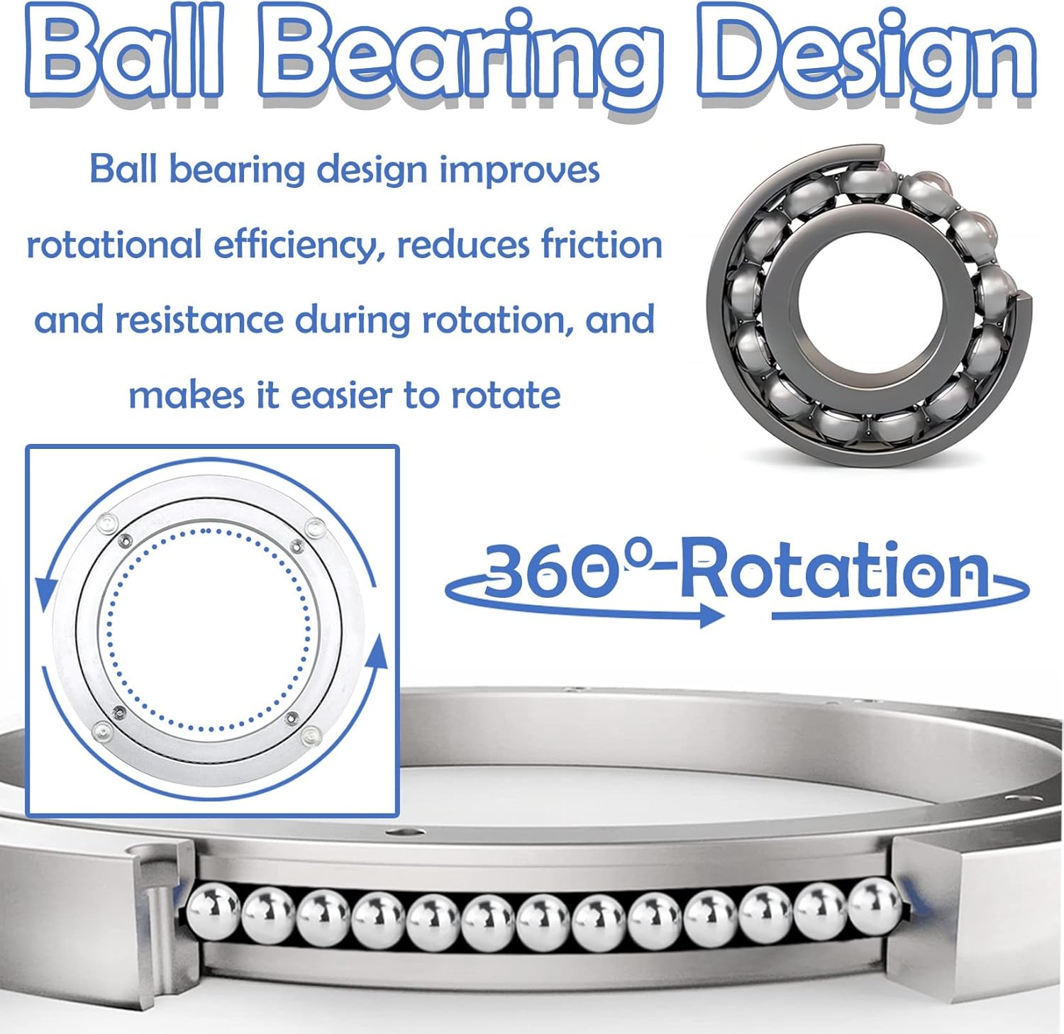 ターンテーブルベアリングベース、 回転ターンテーブルベースベアリング シルバー 12-100 cm(25 cm)
