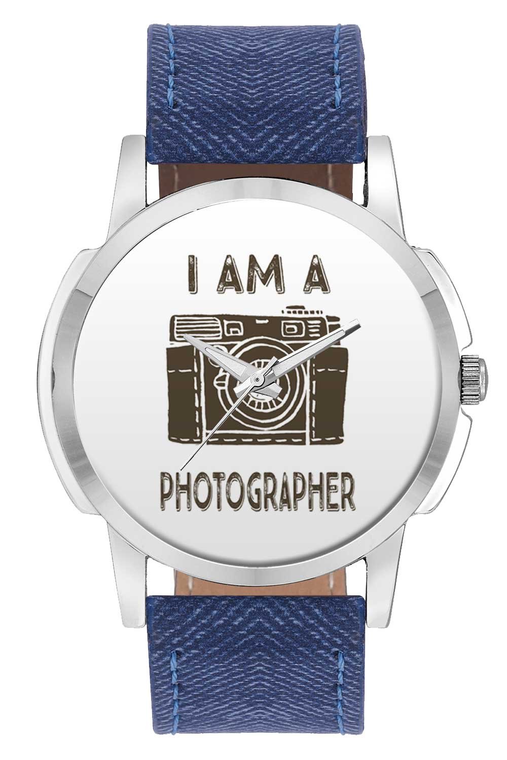BIGOWL Wrist Watch - I am Photographer Camera Illustration Analog Mens and Boys Wrist Watch - Unique Analog Quartz Leather Band Wrist Watch (B01IPGTEMK) Amazon Price History, Amazon Price Tracker
