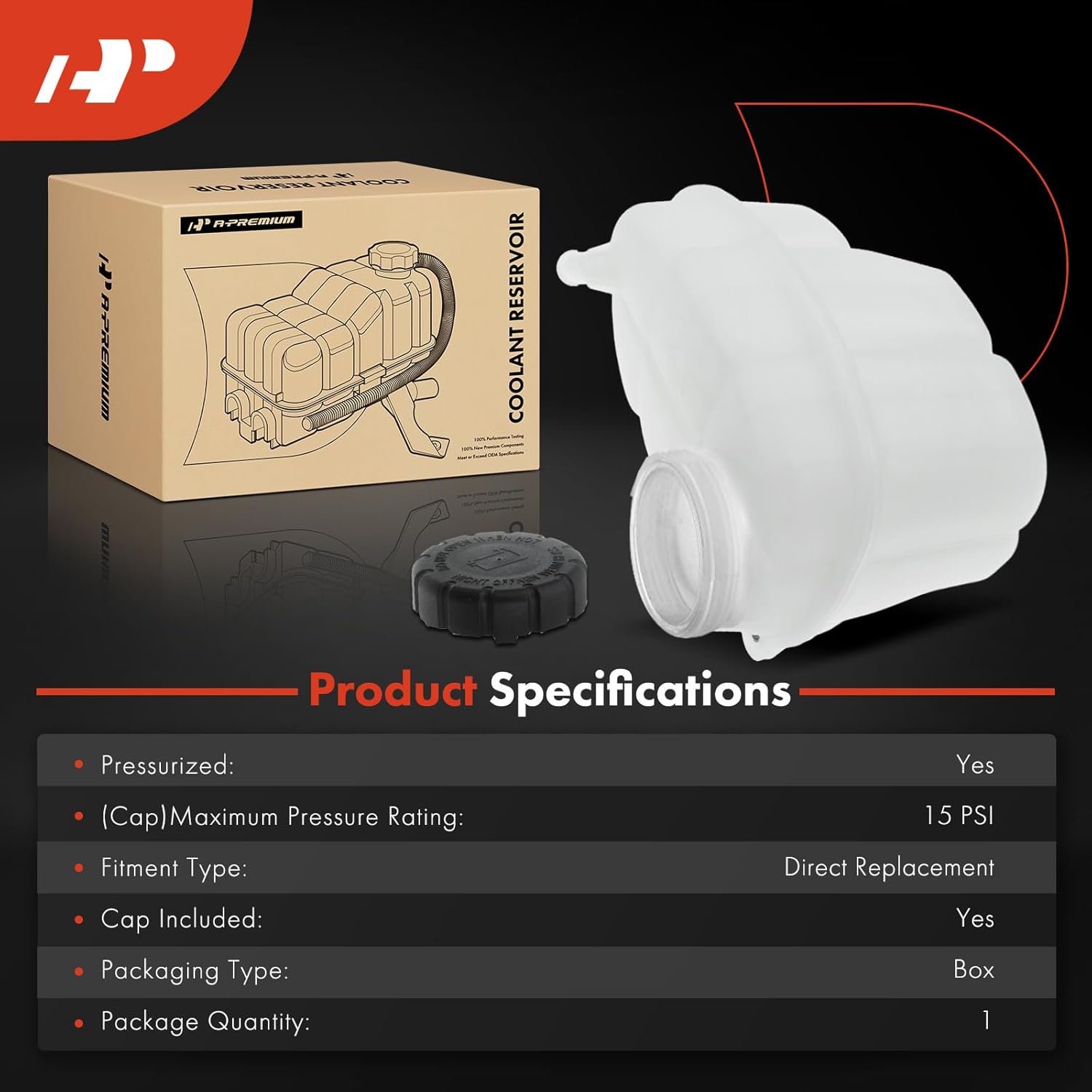 A-Premium Engine Coolant Overflow Recovery Reservoir Tank [with Cap & Sensor] Compatible with Mercedes-Benz W447 Series Metris 2016-2021 2.0L