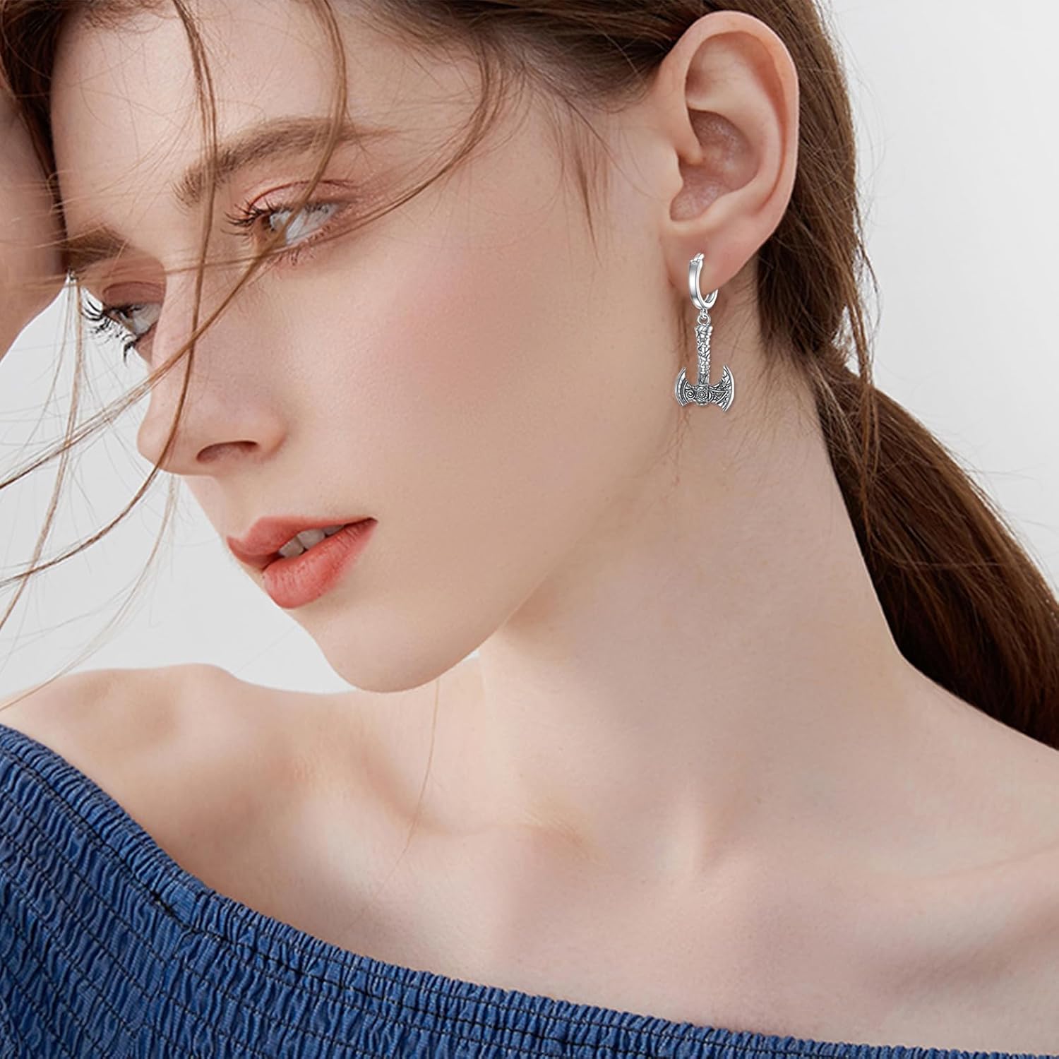 Dangle Hoop Earrings for Men 925 Sterling Silver Earrings Christmas Birthday Anniversary Jewelry Gift for Brother Son Husband Dad - Image 4