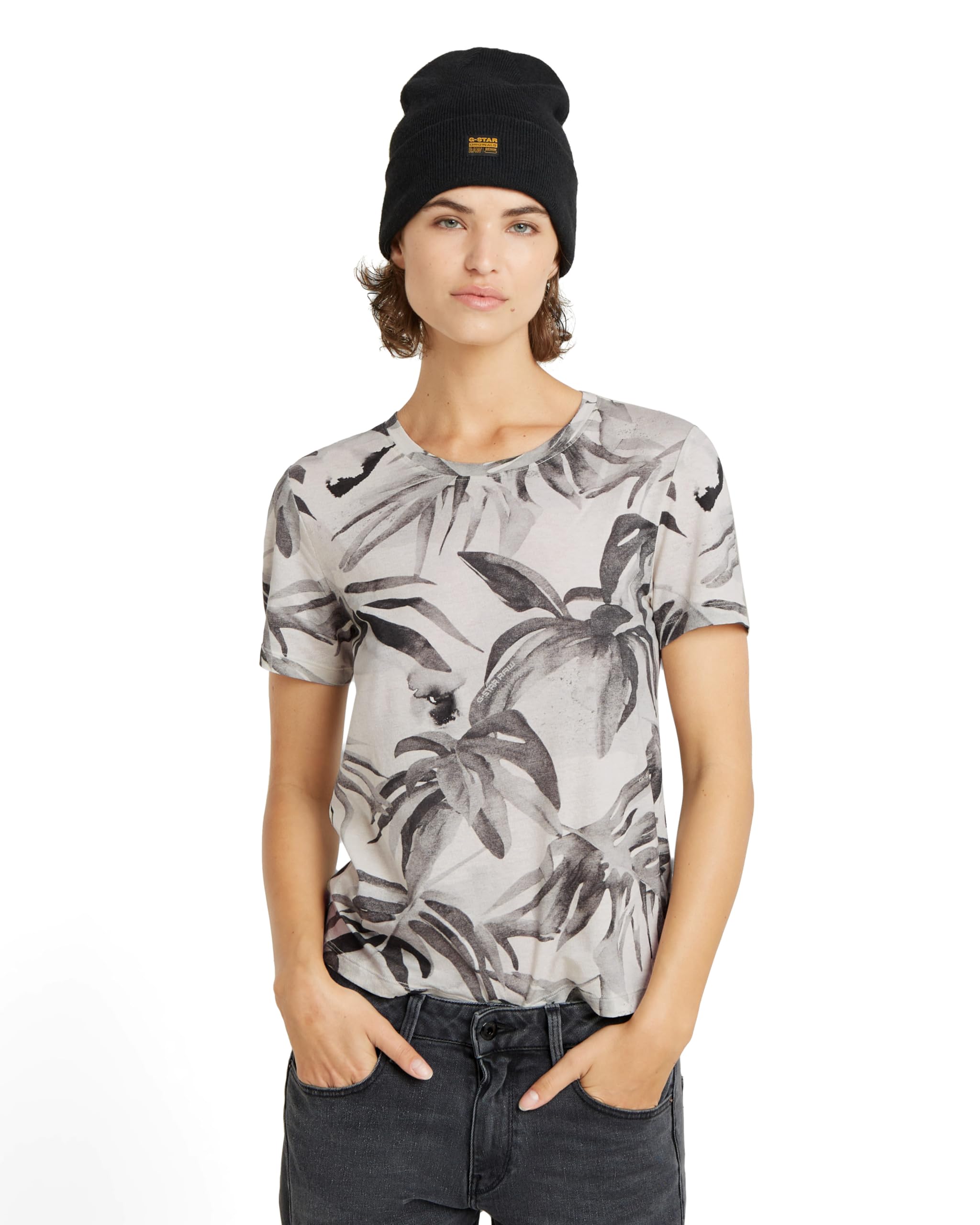 G-Star Women's Palm Tree Allover Top, Multicolor (antarctica watertexture palm D24725-C565-G636), S