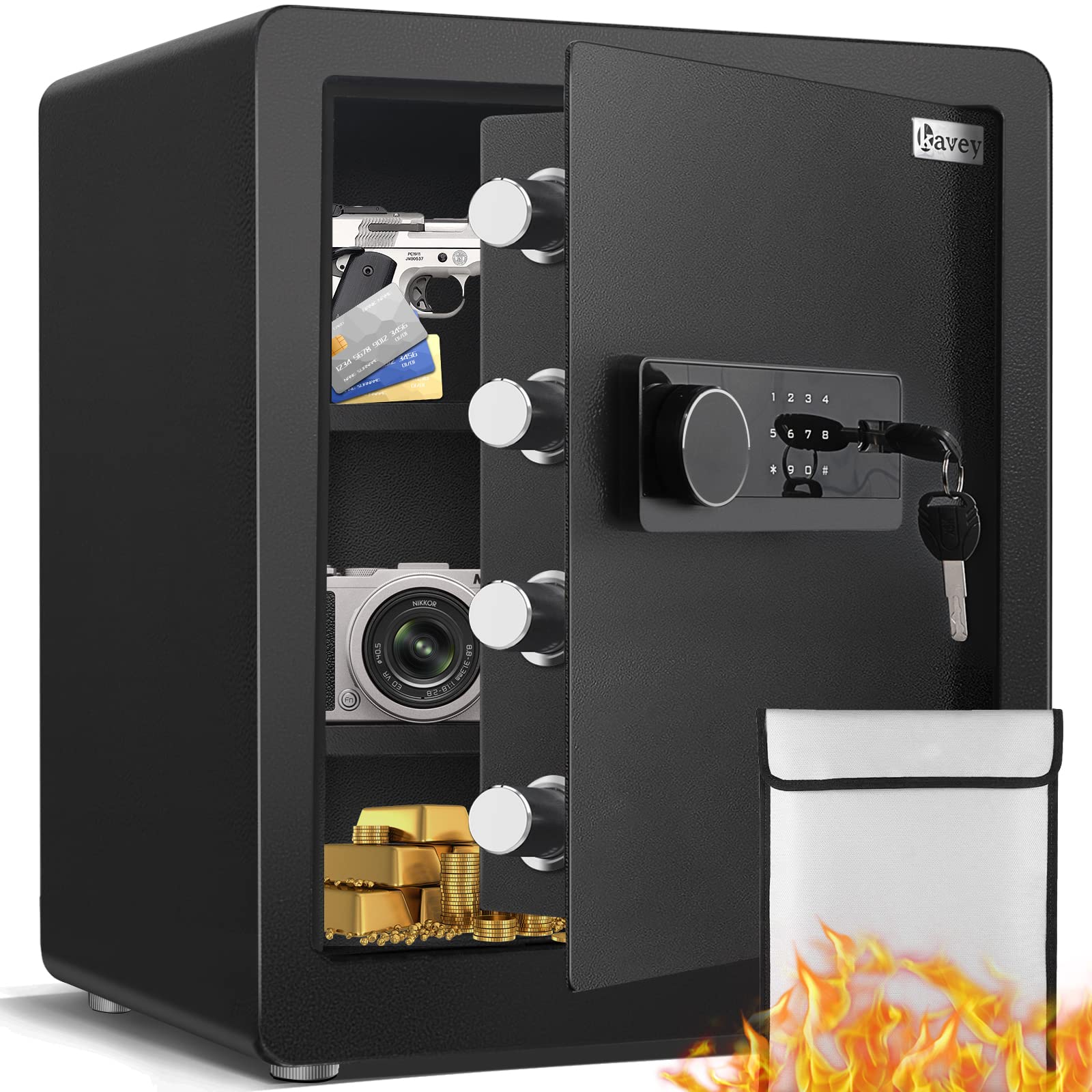 Buy Kavey 2.0 Cub Safe Box Fireproof, Home Safe with Fireproof