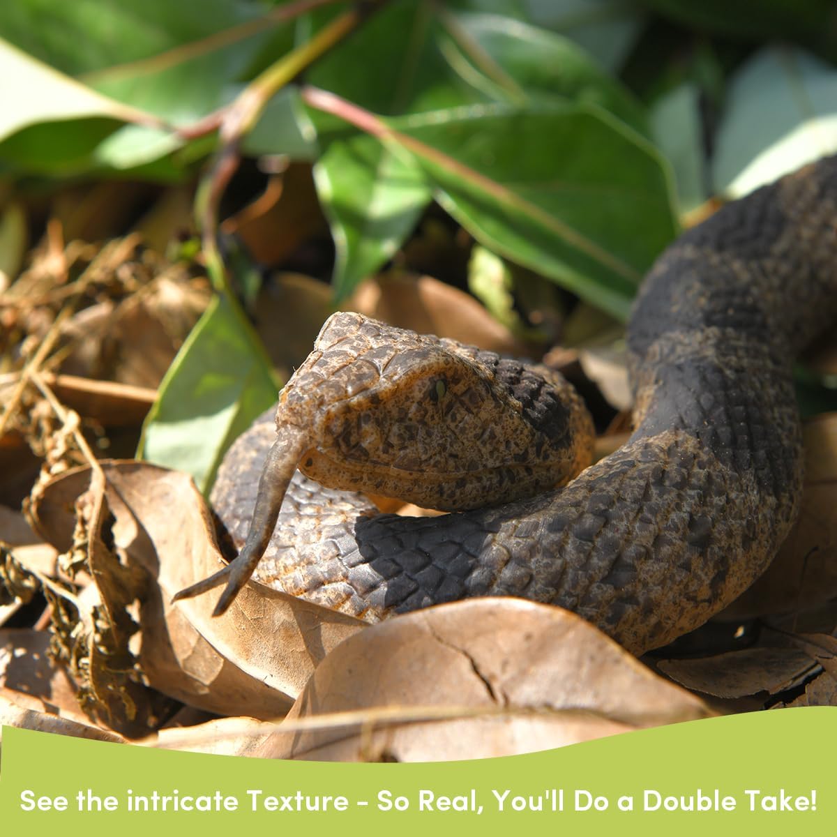 Realistic Fake Snakes Rubber Snakes Realistic Keep Birds Away, Prop Rubber Rattlesnake Realistic Snake Toy for Garden to Keep Birds Away, Scare Squirrels, Mice, Pranks Halloween Decoration Props