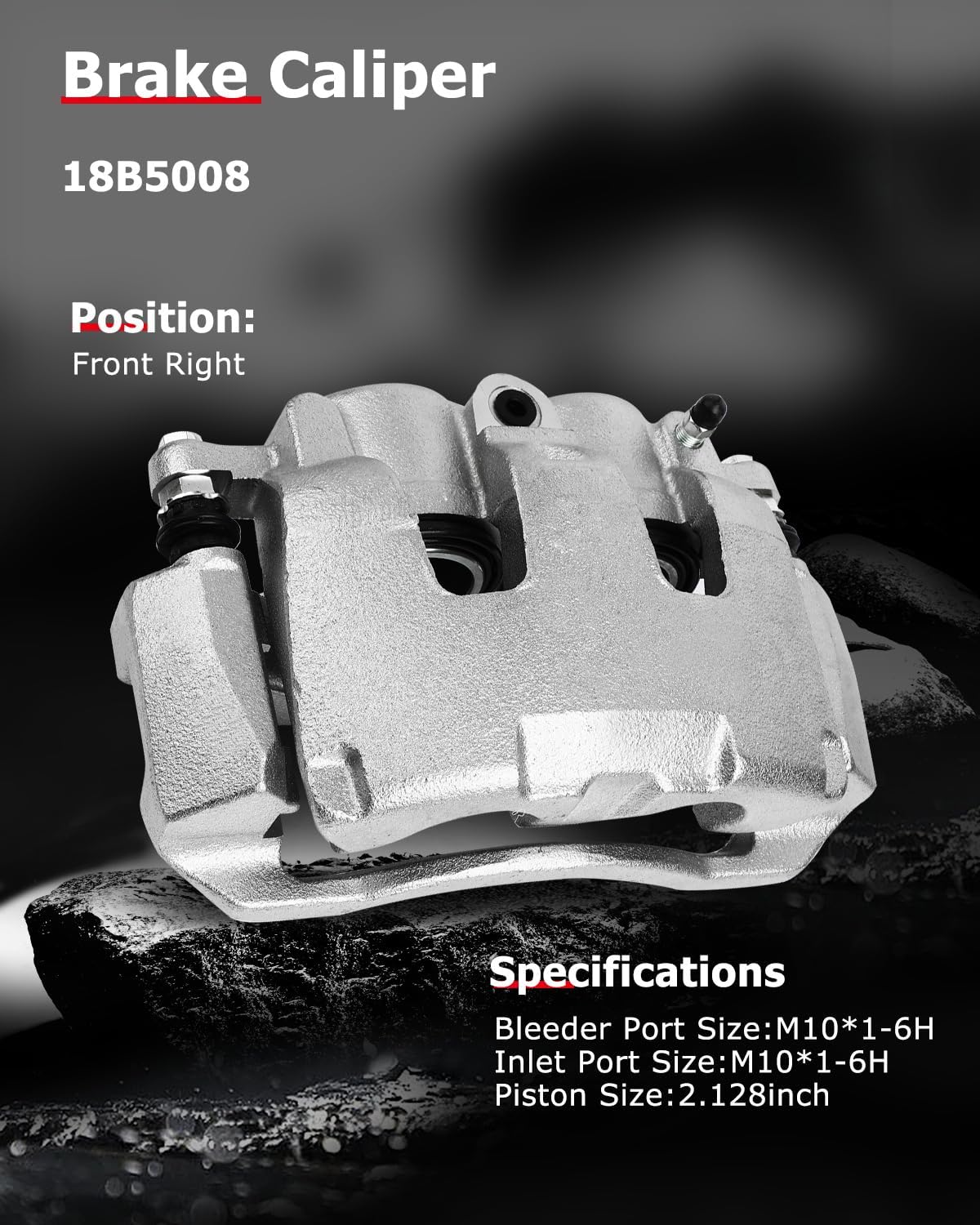 cciyu Front Right Brake Caliper Assembly w/Bracket 18B5008 For Dodge For Dakota 2005-2008,For Dodge For Ram 1500 2006-2008,For Mitsubishi For Raider 2006-2009