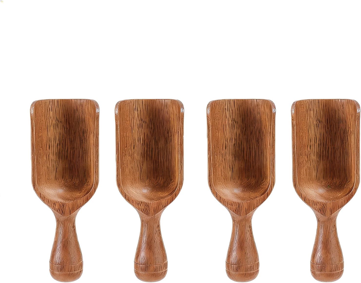 Wooden Scoops for Canisters, 4PCS Natural Wood Mini Measuring Spoons for Coffee Beans, Flour, Sugar, Laundry Detergent Shovel and Bath Salt, Farmhouse Kitchen Accessories