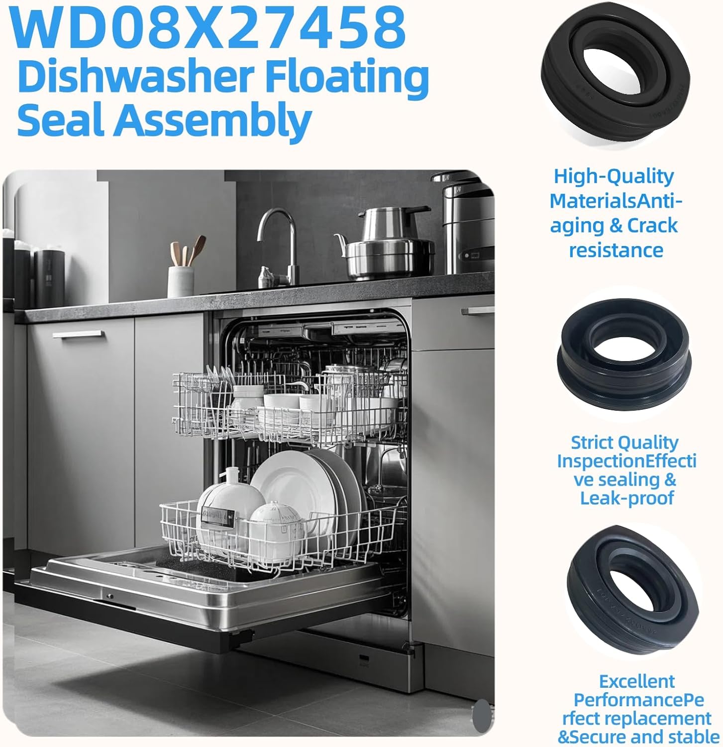 WD08X27458 食器洗い機フローティングシールアセンブリ AP7018540 WD08X25471 PS16554611の交換