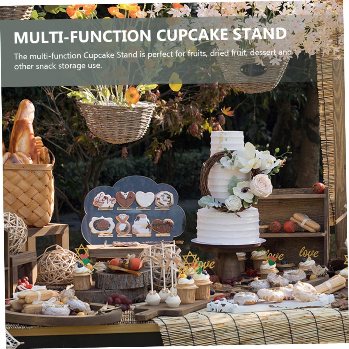 ABOOFAN 2Pcs Acrylic Cake Display Stand Versatile Dessert Racks for Wedding Parties for Showcasing Snacks Donuts and Treats Desktop