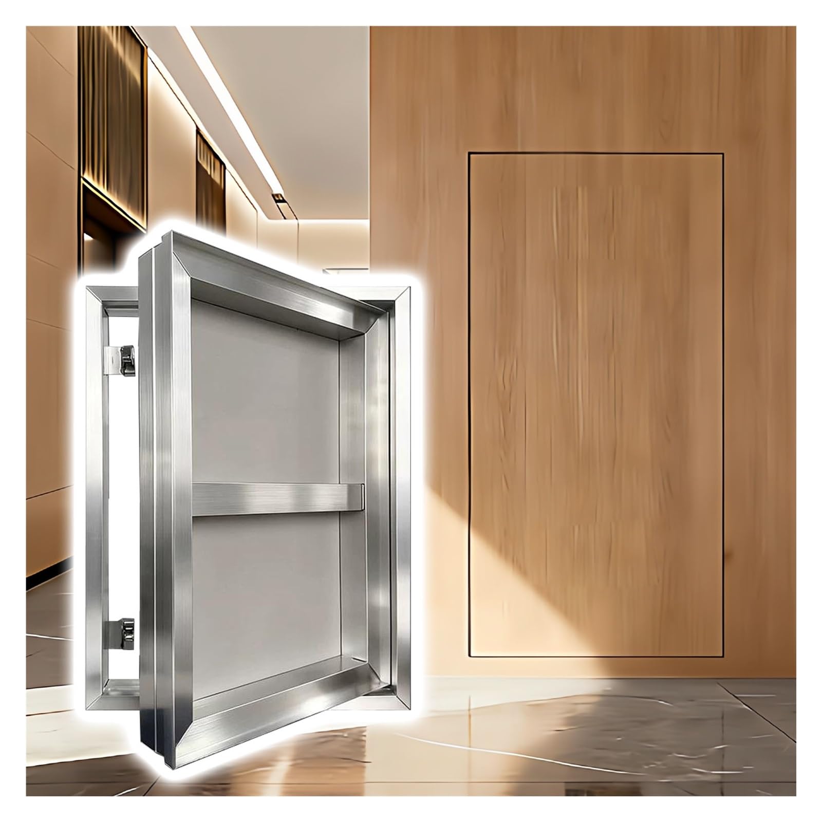 JYHHCYS Pop In Panel Access Door Aluminum, Wall Access Hatch for Plumbing, Attic, Basement And Commercial Inspection, for Tiled Wall Or Drywall(400x400mm)