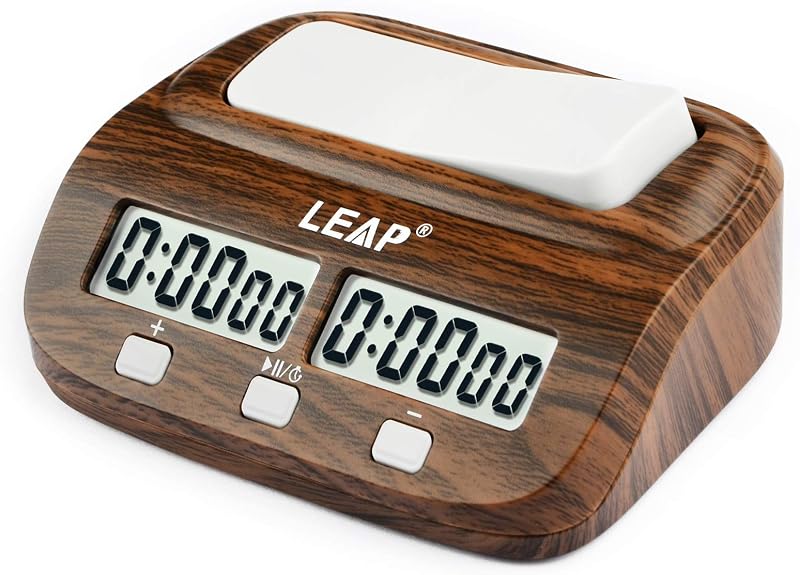 Reloj de ajedrez Temporizador de ajedrez digital para juego de mesa de ajedrez Acabado de madera | Tienda oficial, Cuenta arriba/abajo, Alarma, Bonificación/Retraso, Ahorro de energía, Configuración de memoria, portátil, Fácil de usar, Temporizador para 2 juegos de mesa