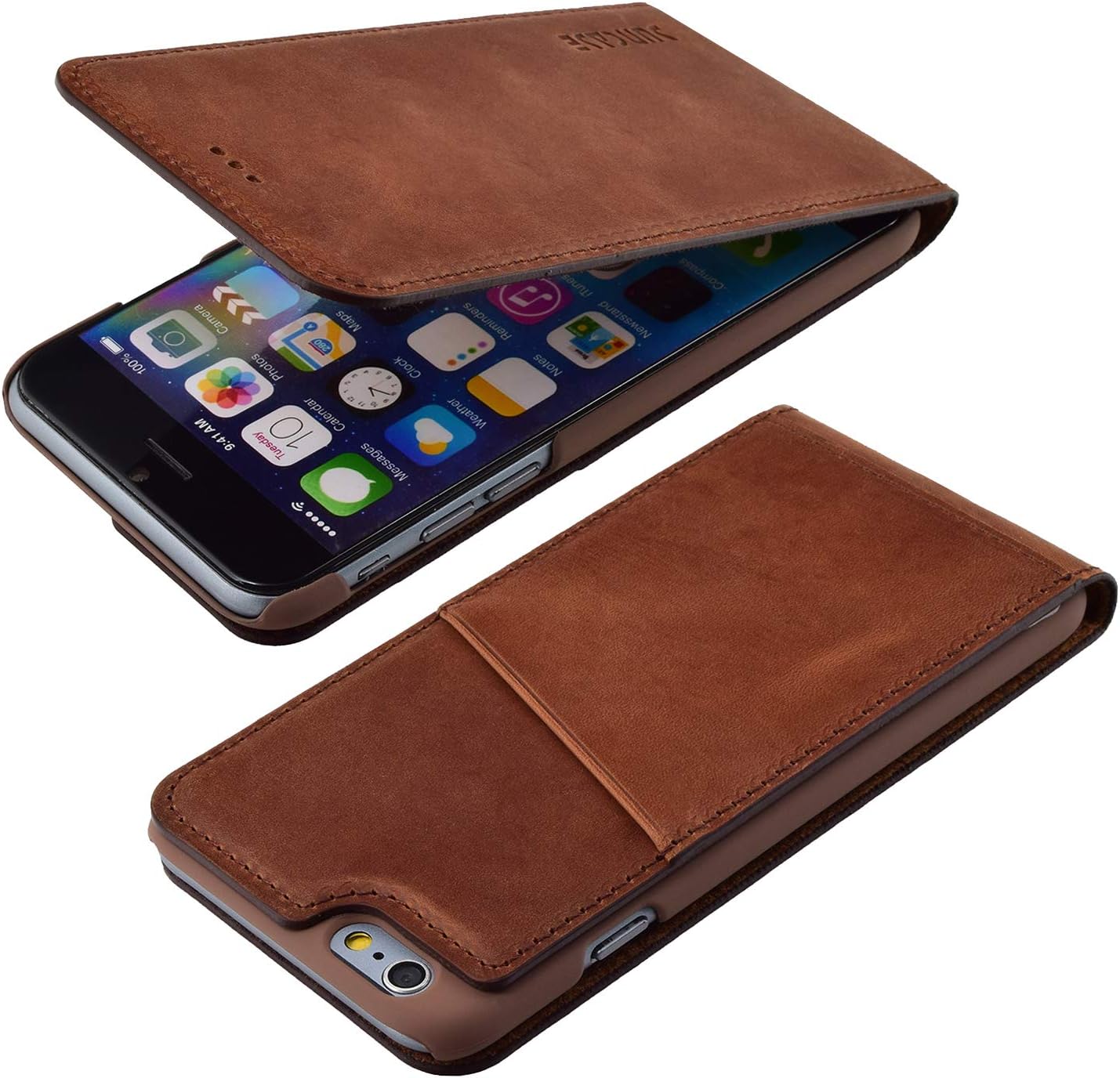 Suncase Flip-Style Case Compatible with iPhone 6, Antique Coffee - Image 5