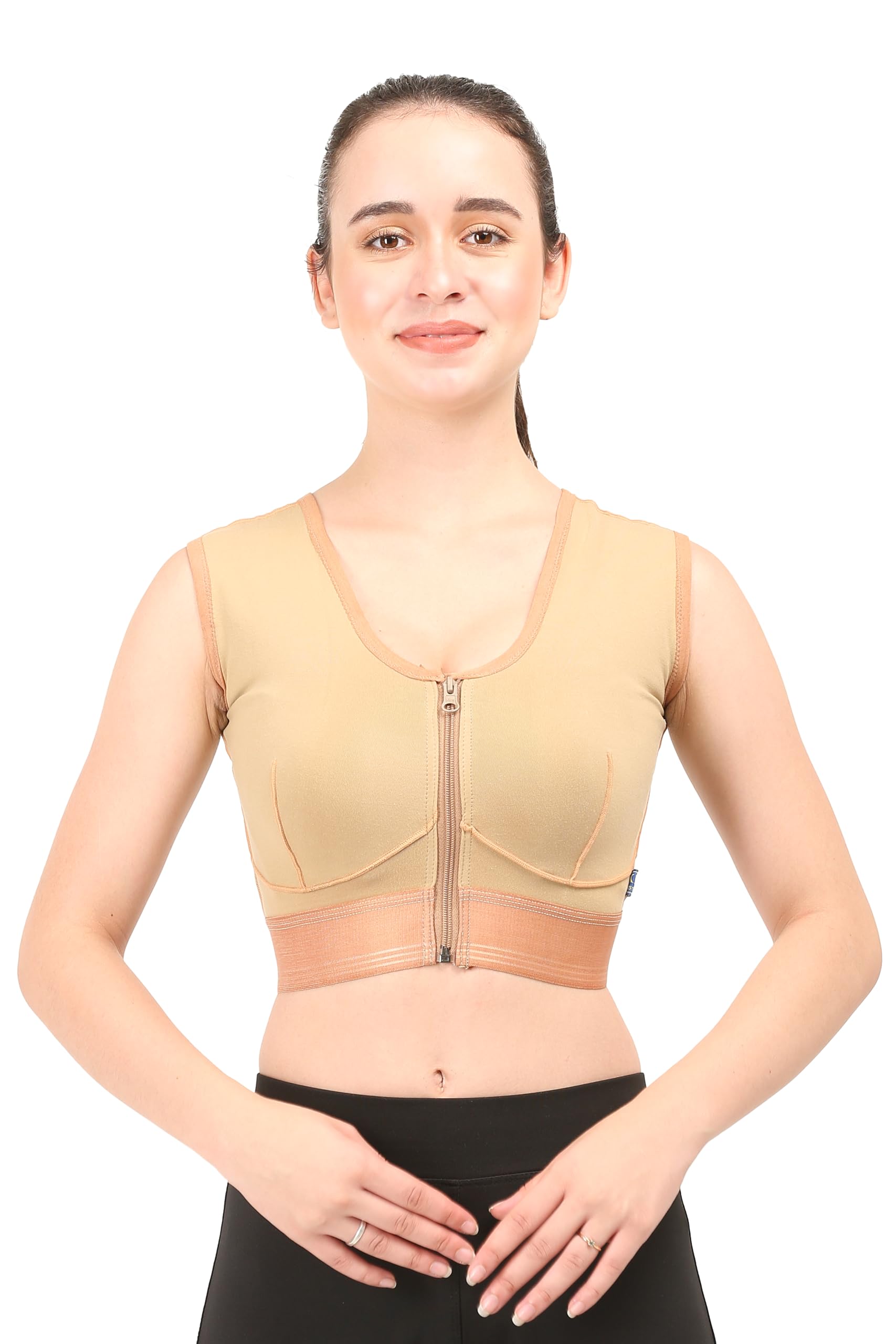 dermapress Post Surgery Medical Compression Bra || Moderate Compression || Cotton Fabric || Sports Bra || Breast Augmentation Bra || Surgical Recovery Supporter ||-picture-52