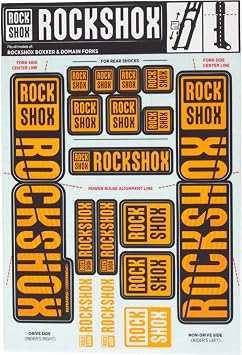 RockShox 35mm Dual Crown Fork Decal Kit - Orange, Durable Sticker Upgrade | cycling-equipment