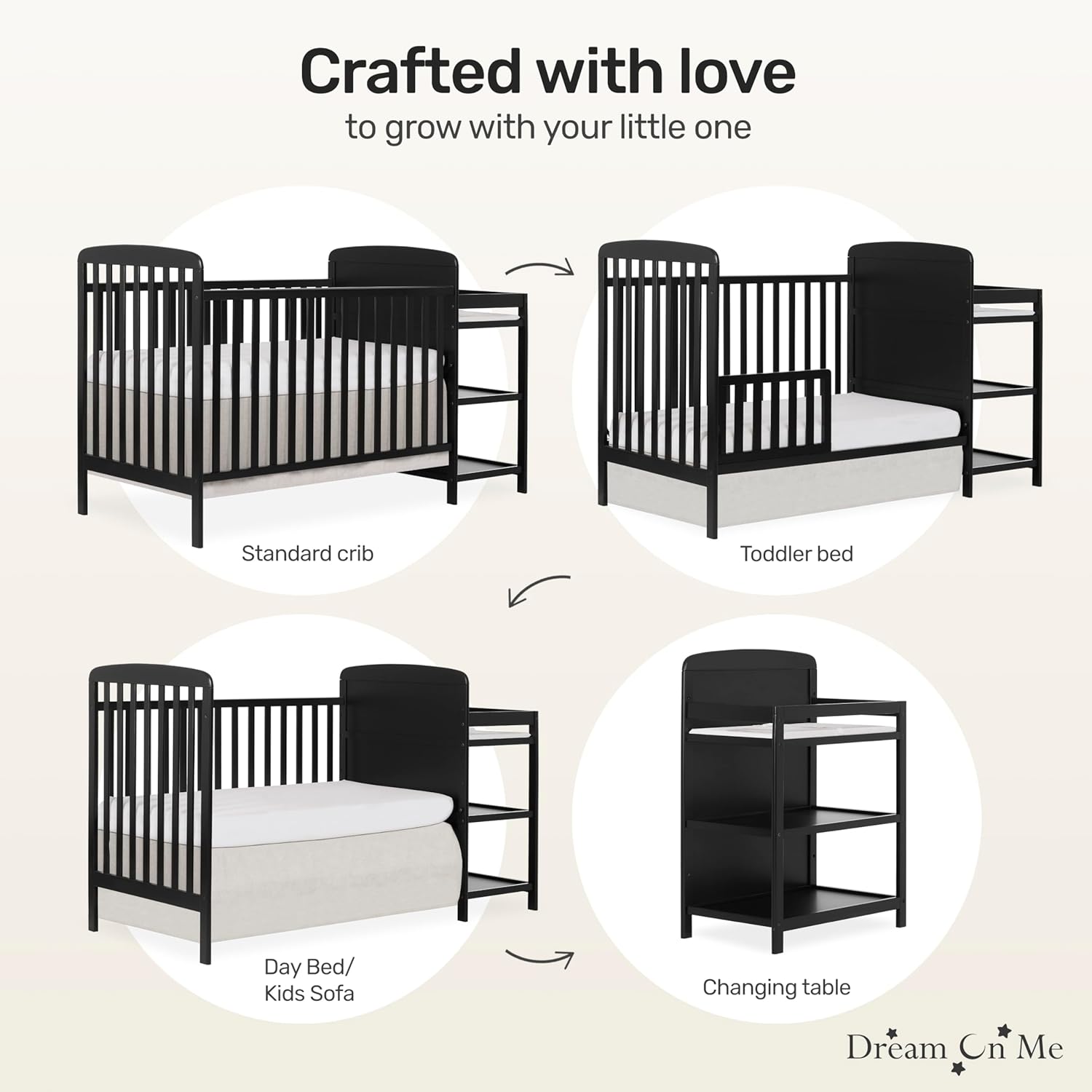 Dream On Me Anna 3-in-1 Crib and Changing Table Hungary Ubuy - Main Image