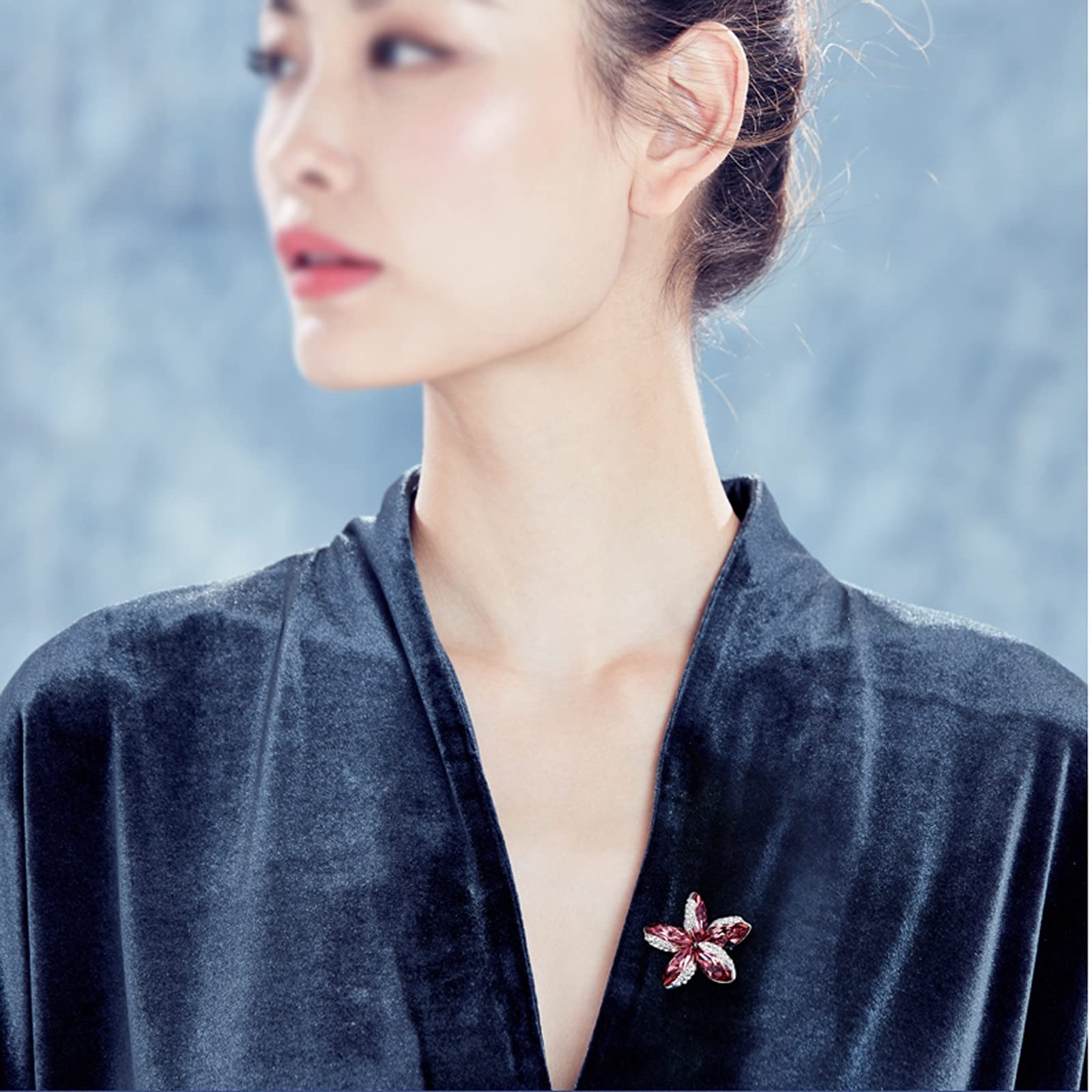 Damen-Brosche, Brosche, zarte Broschen für Damenmode – Elegante Corsage mit Kristallen, Kleider, Mantel, Anzug, Mantelnadeln für Freundin, modische Broschen (Farbe: A)