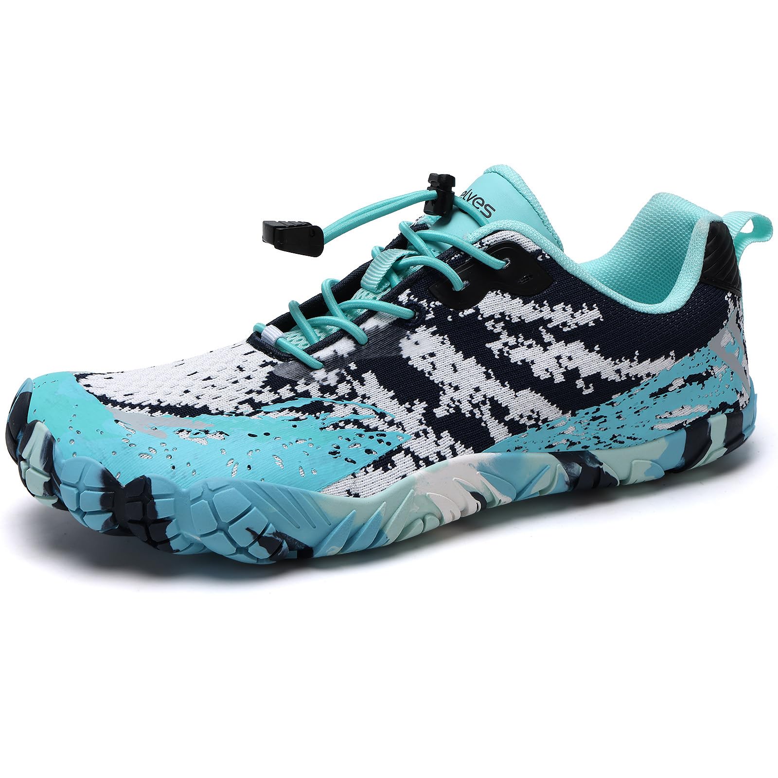 WateLves Barefoot Water Shoes for Women Men Wide Toe Quick-Dry Lightweight Breathable Aqua Shoes for Beach Swim Yoga Exercise Outdoor Surf Pool Boat (Green/White, 38)