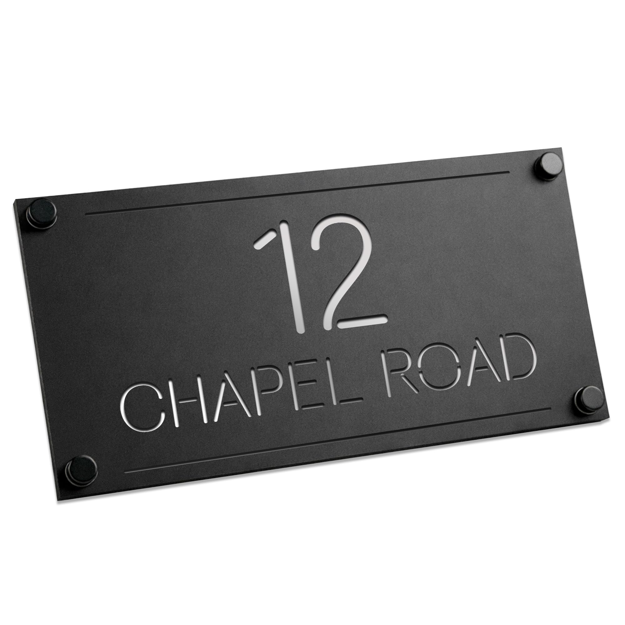 RED OCEAN Number Signs Personalised House Laser Cut Door Street Address Black Plaque Modern House Sign