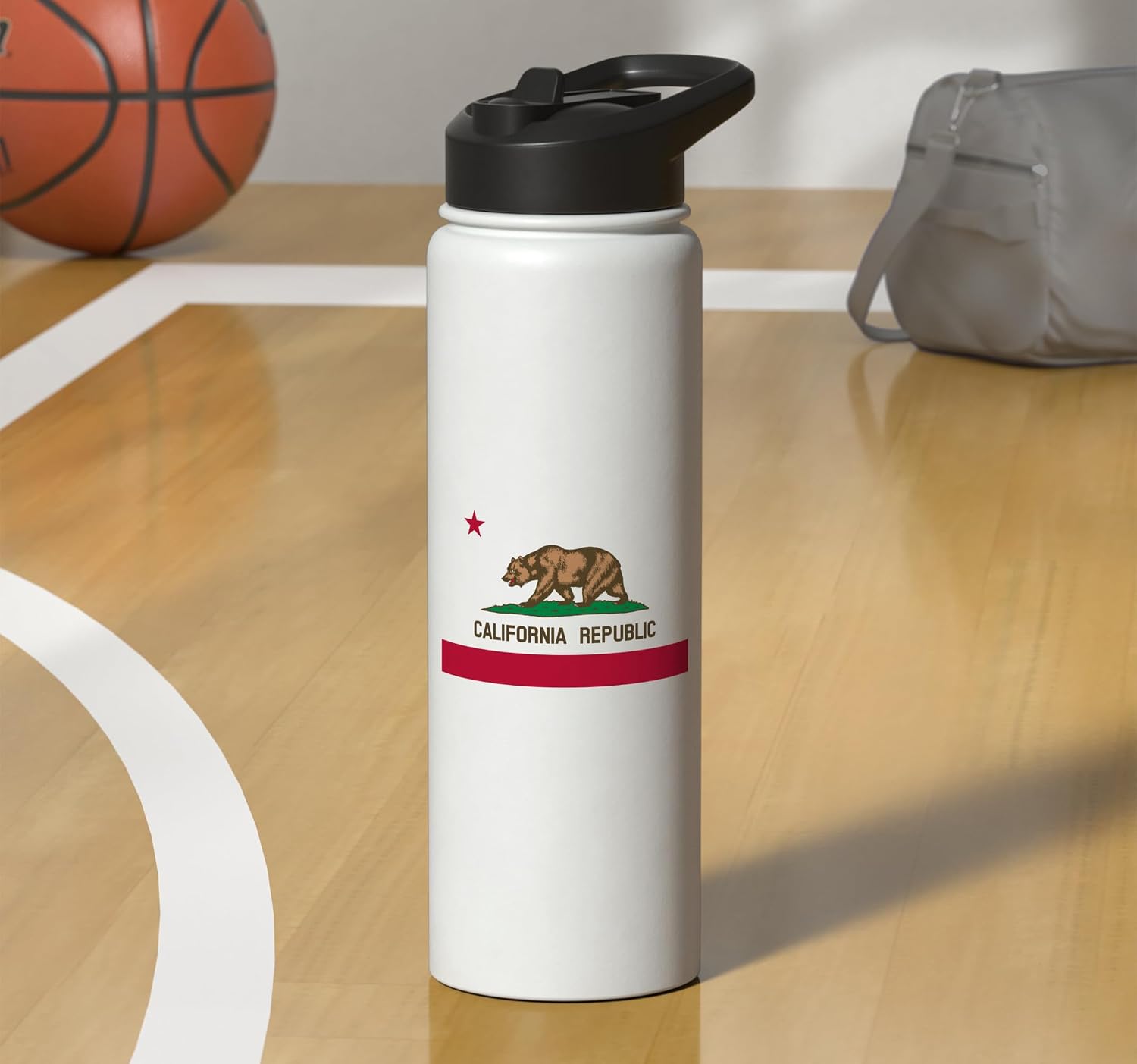 CALIFORNIA FLAG CALIFORNIA REPUBLIC Stainless Steel Insulated Water Bottle