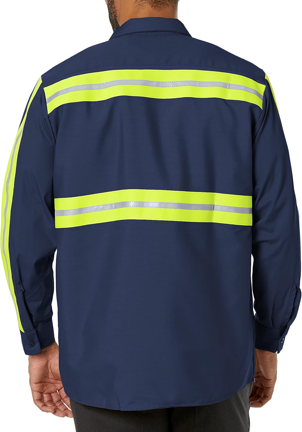 Red Kap mens Long Sleeve Enhanced Visibility Industrial Work Shirt - Image 3