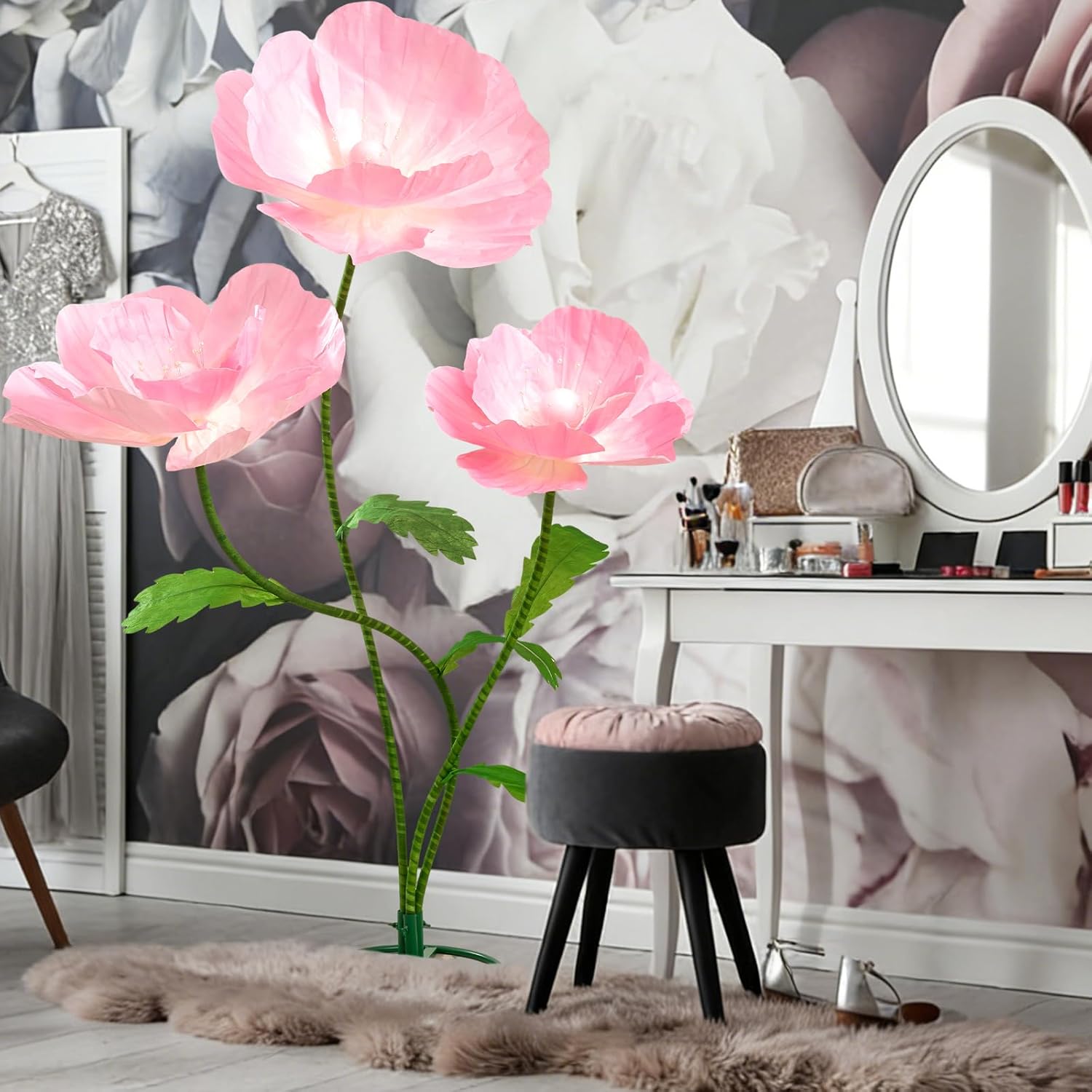 5.6 Ft Large Paper Artificial Flowers – Giant Flowers for Decoration Indoor/Outdoor, Giant Paper Flowers for Garden Wedding, Hotel, Office, Shop Window, Photography Props,Pink