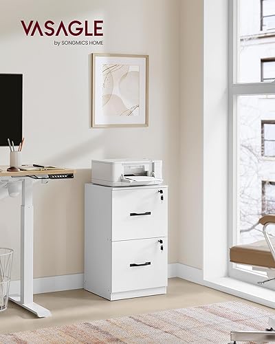 Miniatura 18 de VASAGLE Archivador de 1 cajón con cerradura, soporte de impresora, organizador de archivador de oficina, para documentos tamaño A4 y carta, marrón