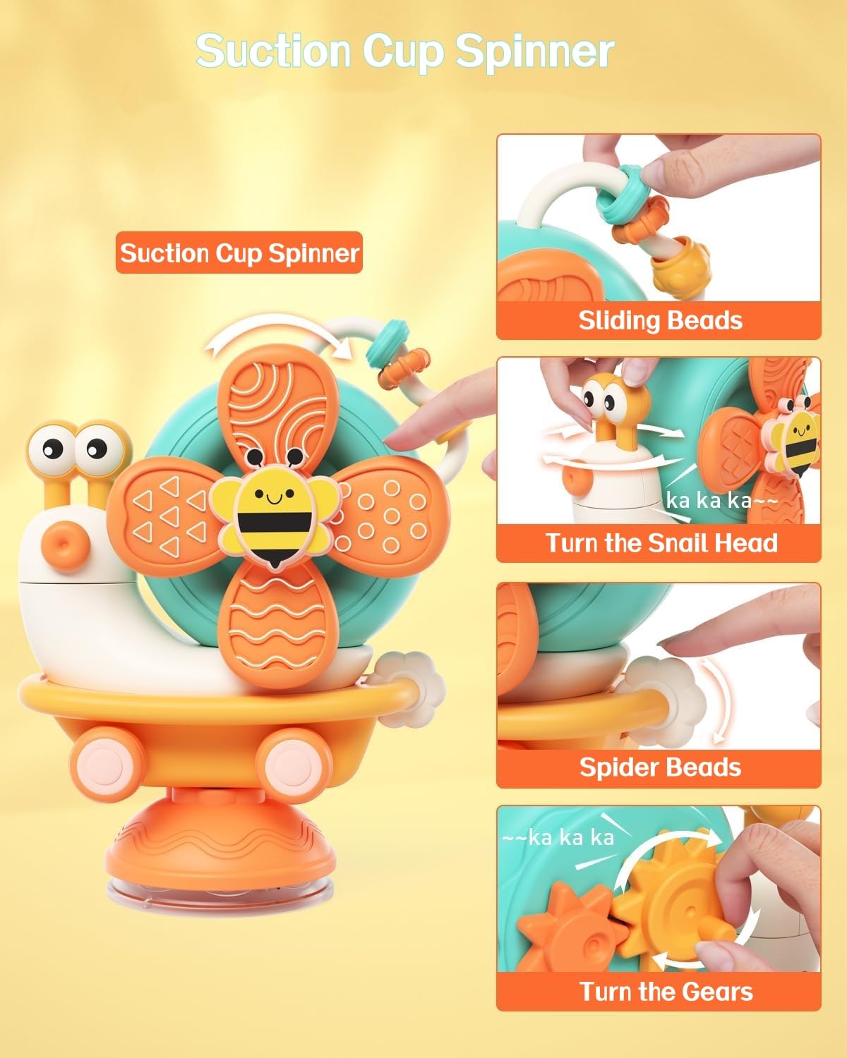 VORENUS Gioco Seggiolone Ventosa per Bambini 6 Mesi, Montessori Sensoriale Giochi Neonato 6-9 Mesi, Educativo attività Giocattoli Bambini con Ventose, Regalo Bimbo 1 Anno 12 Mesi