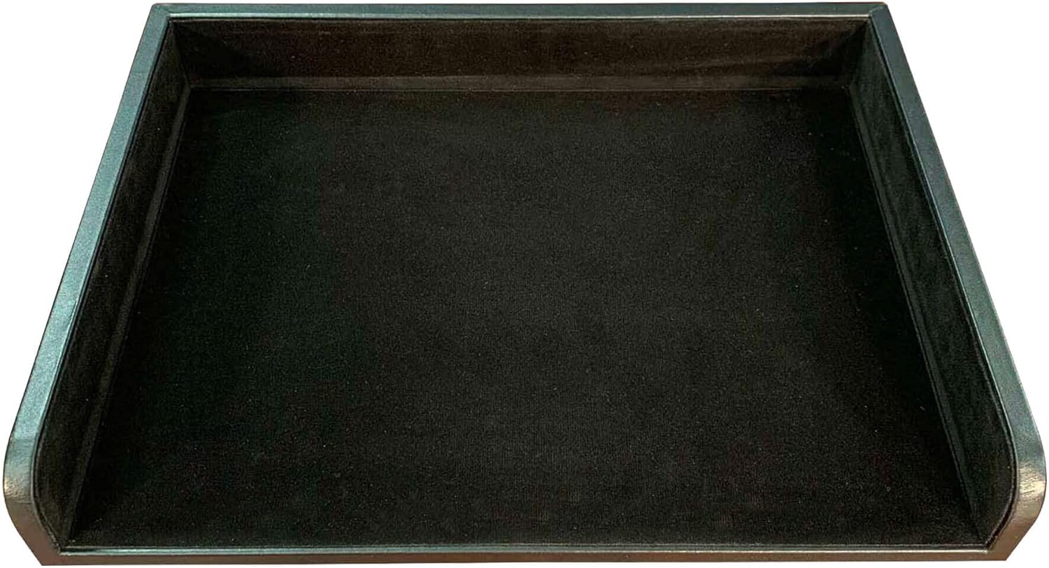 Dacasso Black Leather Side Load Letter Tray